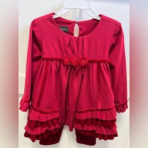 Isobella & Chloe red velvet outfit